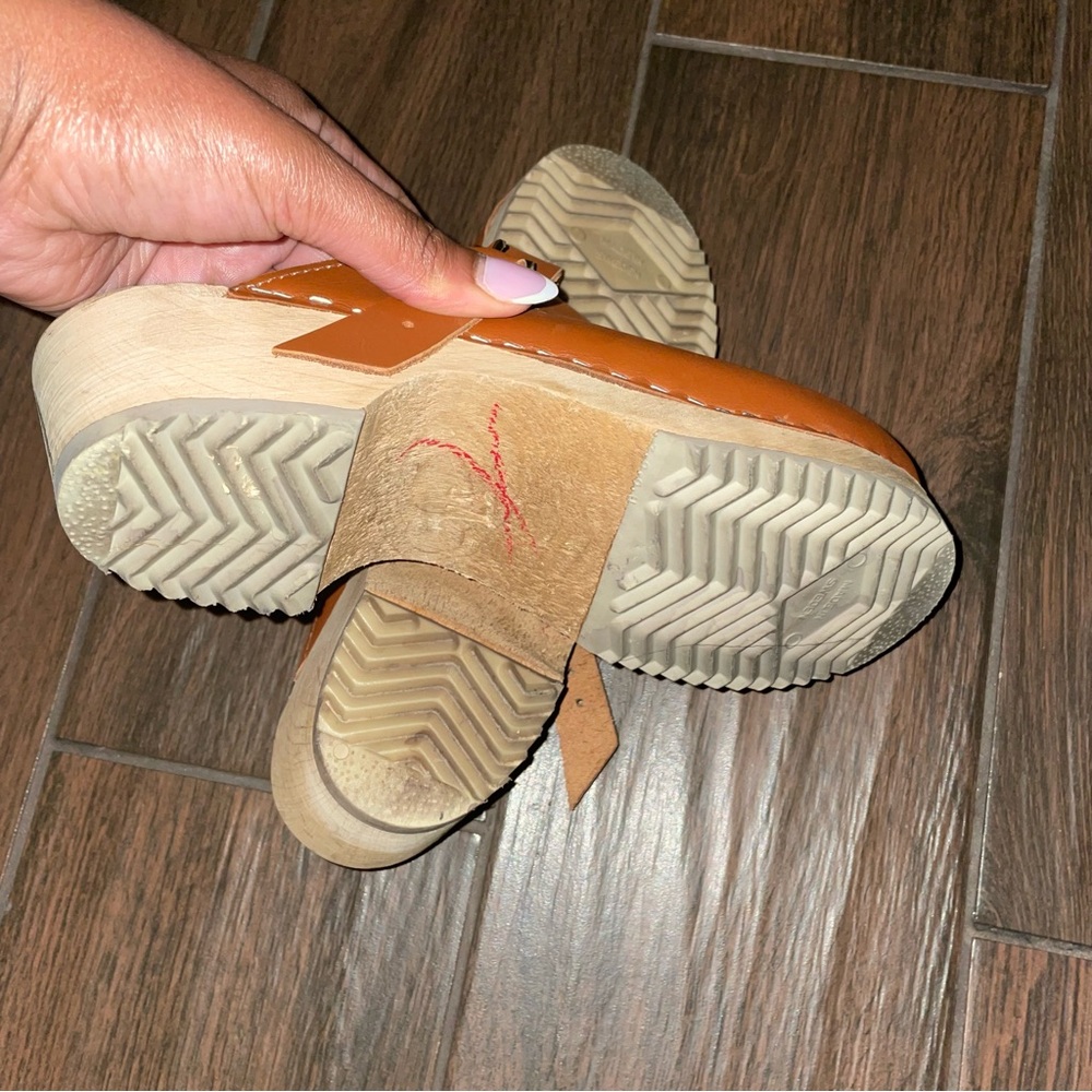 MIA Alma Clogs from Free People Cognac Brown Boho Size 37 Us 7 Ankle Strap - Picture 7 of 9